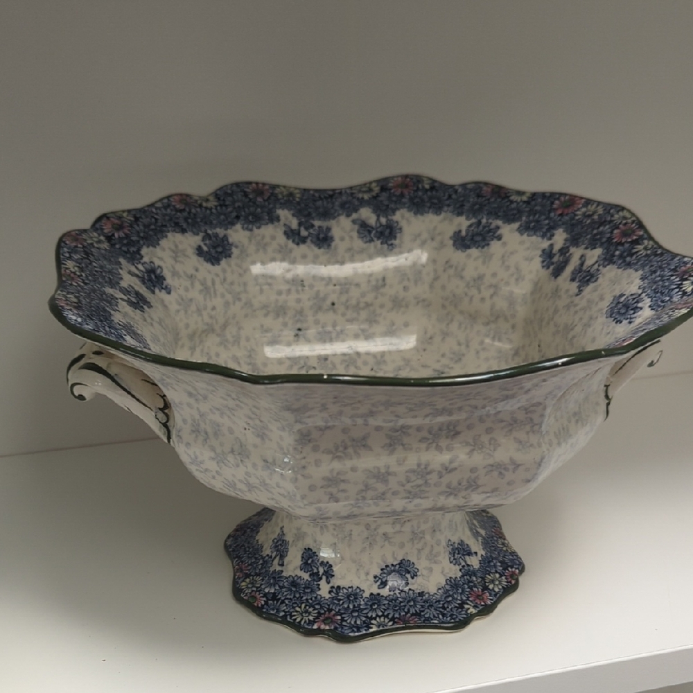 Royal Doulton Floral Blue and White Ceramic Bowl
